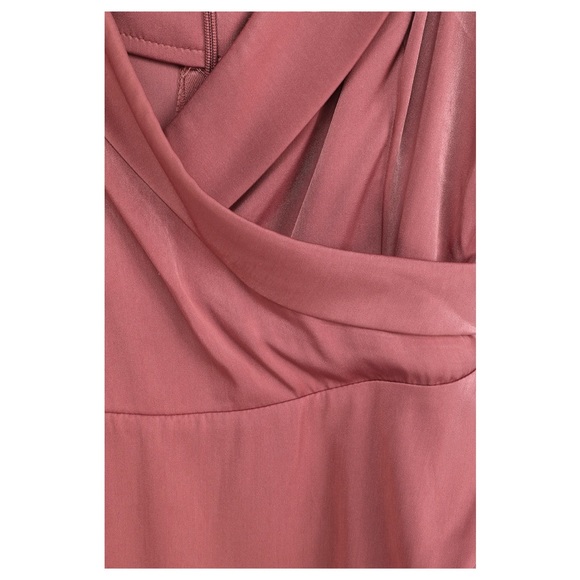 Lulu’s Asymmetrical Pink Satin Dress - Picture 3 of 4